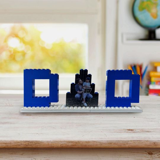 Custom Building Brick Personalized Photo Block Puzzle Heart Shaped Picture Customized Valentines Day Gifts for Couples, Father's Day Gift