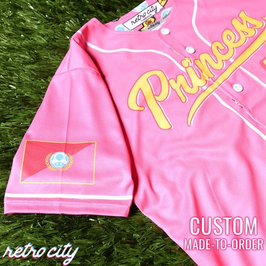 Princess Peach Mushroom Kingdom Princess Baseball Jersey *CUSTOM*
