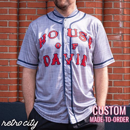 House of David Vintage 1935 Road Jersey Full-Button Baseball Jersey Digital Flannel Custom
