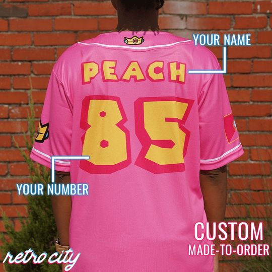 Princess Peach Mushroom Kingdom Princess Baseball Jersey *CUSTOM*