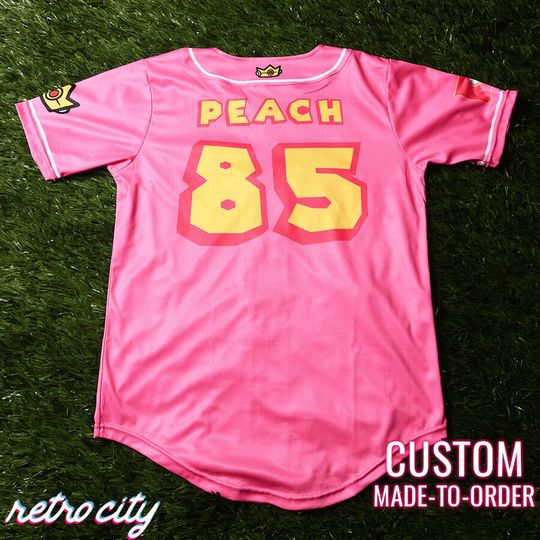 Princess Peach Mushroom Kingdom Princess Baseball Jersey *CUSTOM*