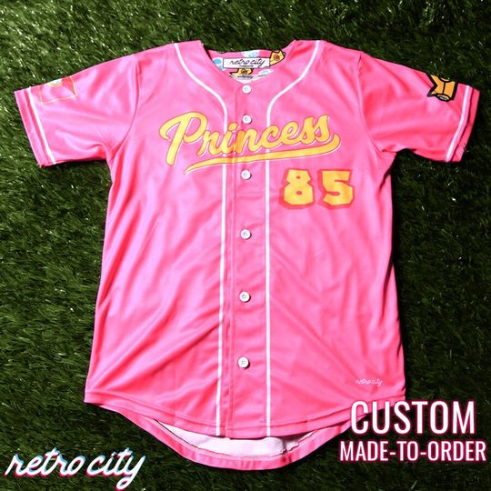 Princess Peach Mushroom Kingdom Princess Baseball Jersey *CUSTOM*