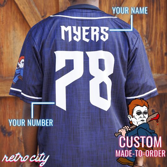 Michael Myers Halloween Slasher Series Full-Button Baseball Jersey *CUSTOM*