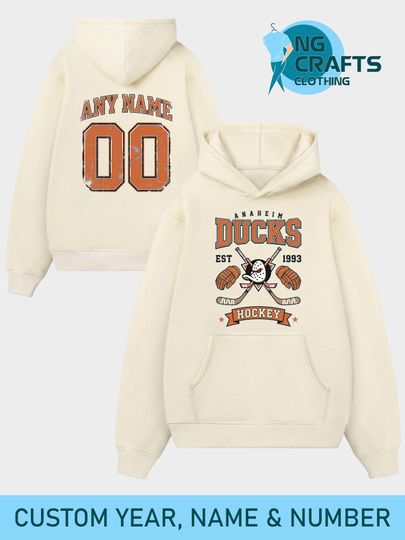 Personalized Anaheim Ducks Hockey Sweatshirt, Custom Name & Number