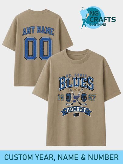 Personalized St. Louis Blues Hockey Sweatshirt, Custom Name & Number