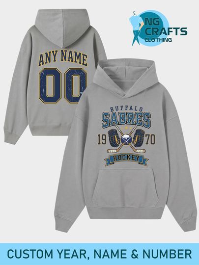 Personalized Buffalo Sabres Hockey Sweatshirt, Custom Name & Number