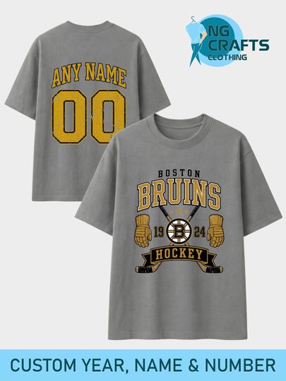 Personalized Boston Bruins Hockey Sweatshirt, Custom Name & Number