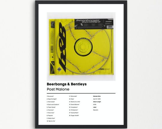 Post Malone, Beerbongs & Bentleys | Album Cover Art, Post Malone