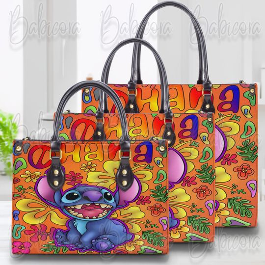 Stitch Disney 3 Sizes Leather Handbag