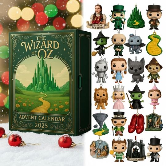 The Wizard Of Oz Advent Calendar, For Good Wicked Advent Calendar, 24 Unique Character Wicked, Christmas Gifts, 2D Flat Advent Calendar