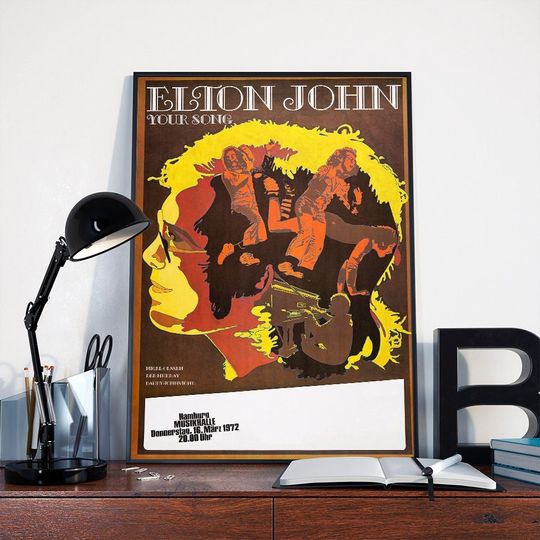 Elton John 1972 Hamburg- Concert poster