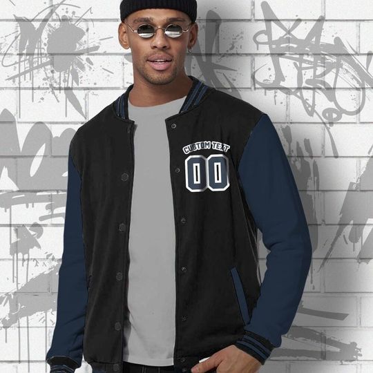 Custom Disney Mickey Mouse Diffused Blue Varsity Jacket, Mickey Mouse Baseball Jacket