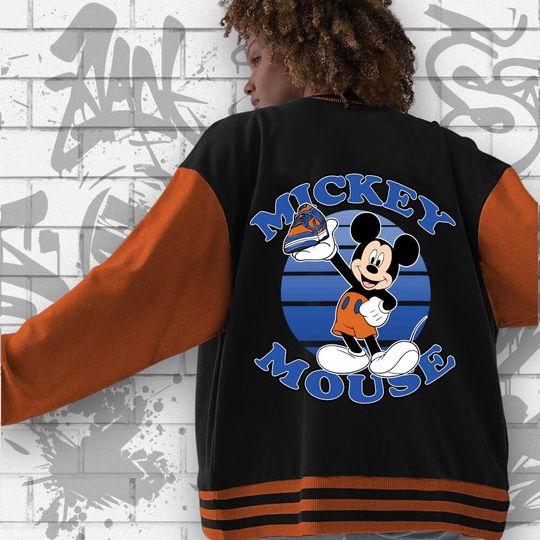 Custom Unisex Varsity Jacket, Mickey Mouse Sneaker, Varsity Jacket