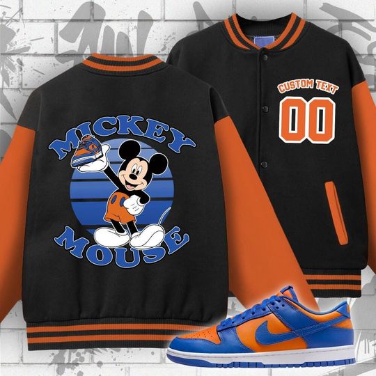 Custom Unisex Varsity Jacket, Mickey Mouse Sneaker, Varsity Jacket