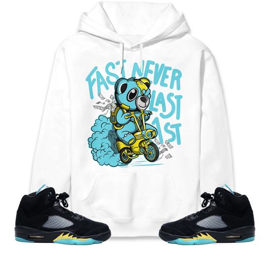 Fast Never Last BER Unisex Hoodie Match Jordan 5 Aqua