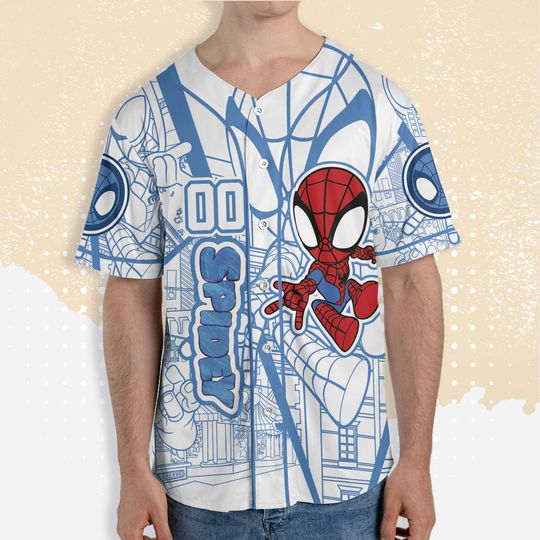 Personalized Spidey Baseball Jersey, Disney Spiderman Spidey Baseball Jersey