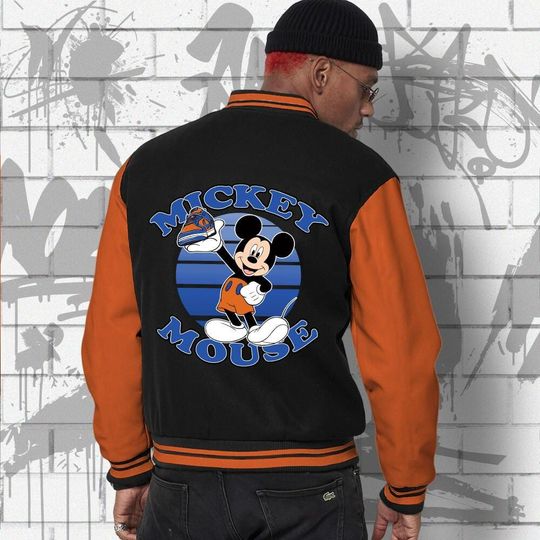 Custom Unisex Varsity Jacket, Mickey Mouse Sneaker, Varsity Jacket