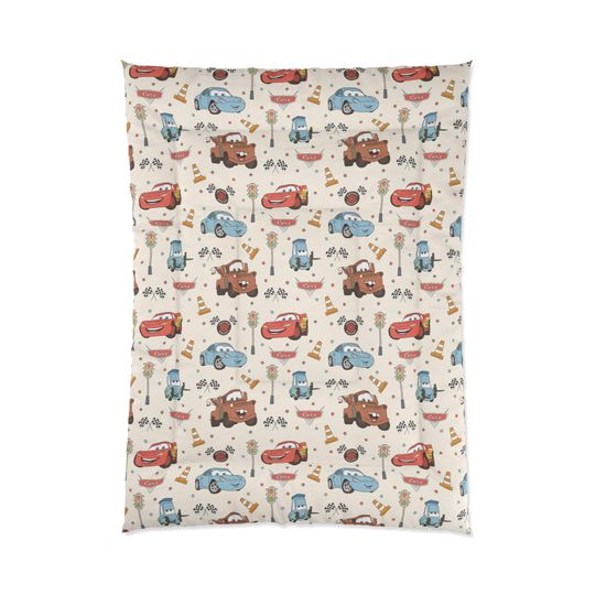 Lightning McQueen and Mater Toddler Blanket, Disney Bedding for Kids, Baby Comforter, Nursery Decor