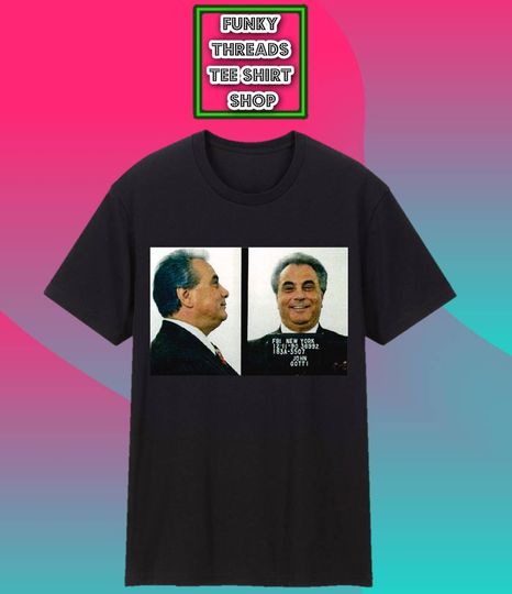 John Gotti Teflon Don Mugshot Men's Tee Shirt