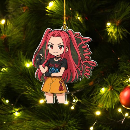 Personalized Mira Kpop Huntrix Ornament, Custom Name Anime/Game Character Keepsake