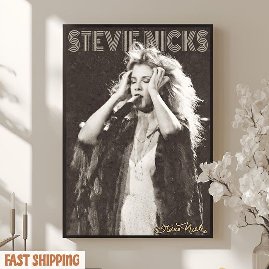Retro Rock Goddess Poster, Vintage Black and White Music Wall Art, 70s Classic Rock Decor