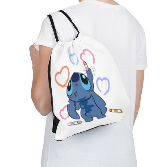 Stitch Drawing Outdoor Drawstring Bag