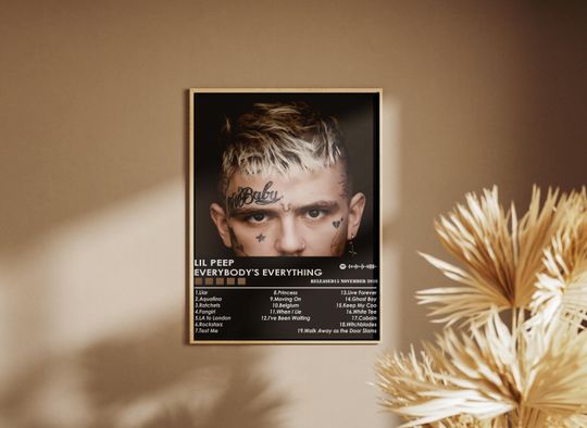 Lil Peep Everybody's Everything Poster, Emo Rap Wall Art, Sad Boy Aesthetic Print