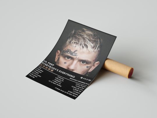 Lil Peep Everybody's Everything Poster, Emo Rap Wall Art, Sad Boy Aesthetic Print