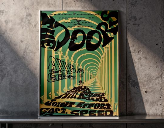 The Doors Poster Print | Vintage 60s Psychedelic Rock Poster | Retro Music Wall Art