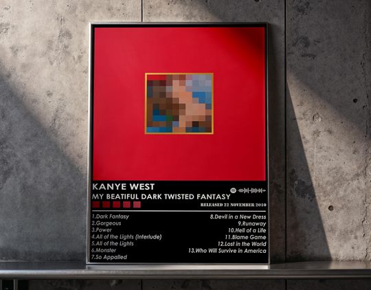 Kanye West MBDTF Poster, Avant-Garde Wall Art, Maximalist Hip-Hop Print