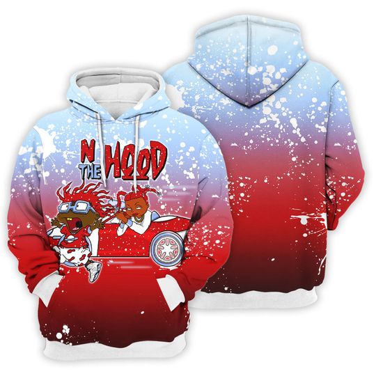 To Match JD 6 Red Oreo - N The Hood Headshoot - Red Oreo 6s Matching 3D Hoodie