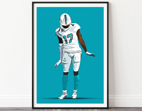 Jaylen Waddle Poster - Miami Dolphins