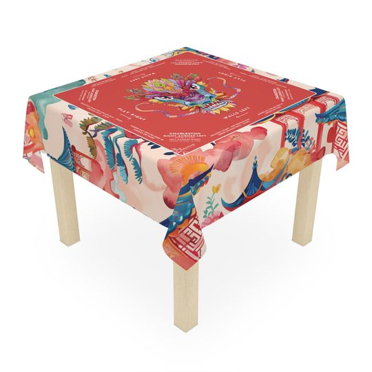 Majestic Dragon Colorful Mahjong Game Tablecloth
