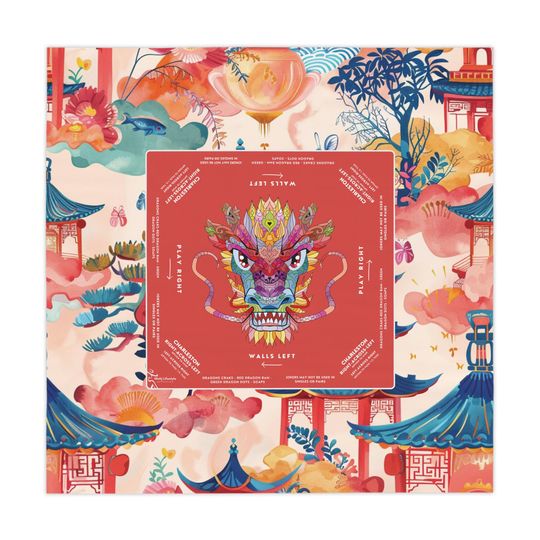 Majestic Dragon Colorful Mahjong Game Tablecloth