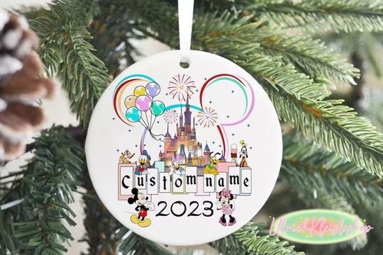 Personalized Disney Ornaments, Magic Kingdom Ornaments, Xmas 2022