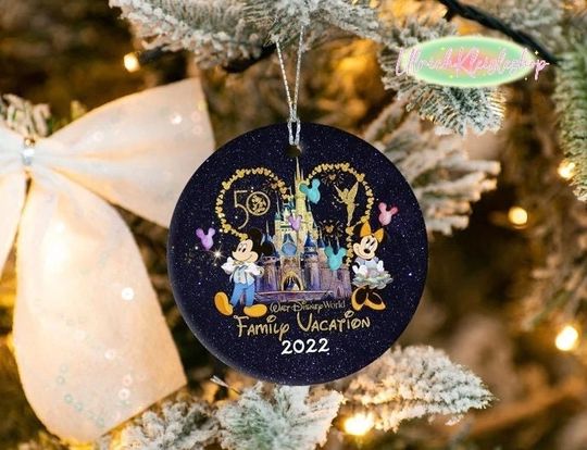 Personalized 50th Anniversary Family Vacation Ornament, Disneyland Xmas Ornament