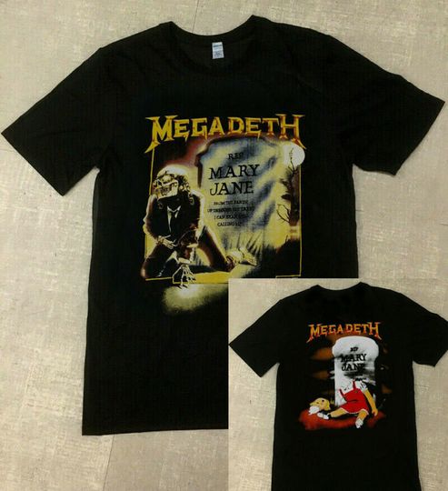 RIP Mary Jane Rock Concert T-Shirt, Megadeth Music Band Tour Tee