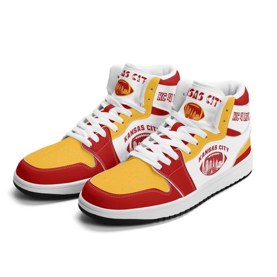 Kansas City Football Team Shoes for Men & Women Team Themed Football Sport Shoes Football Sneakers Kansas City Sneakers Kansas Gift