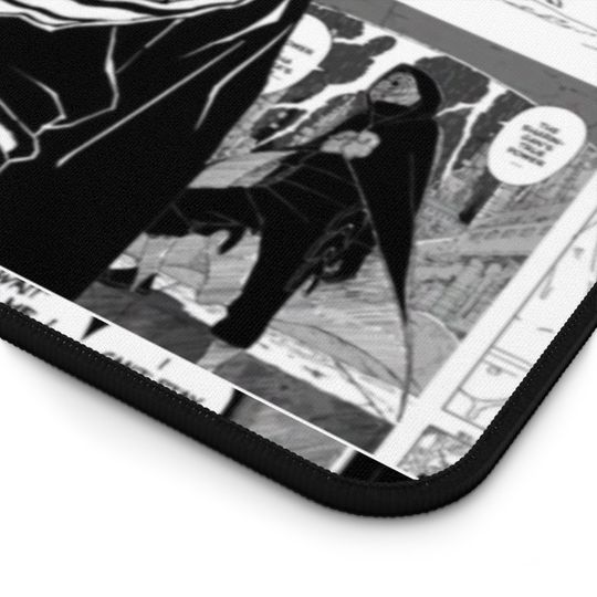 Narutoo Obito Uchiha Manga Panel Desk Mat | Black & White Anime Gaming Mouse Pad