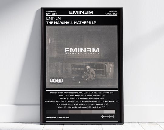 Eminem Poster | The Marshall Mathers LP Poster | Music Poster | Album Cover Poster | Wall Decor