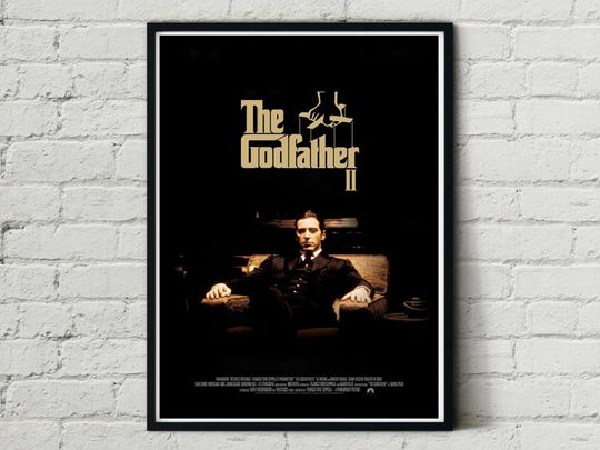 The Godfather Part II Classic Retro Art Design Movie Film Poster Print Wall Decor