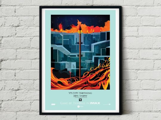 Game Of Thrones Jon Snow Ice King Daenerys Targaryen Tv Show Series Art Movie Film Poster