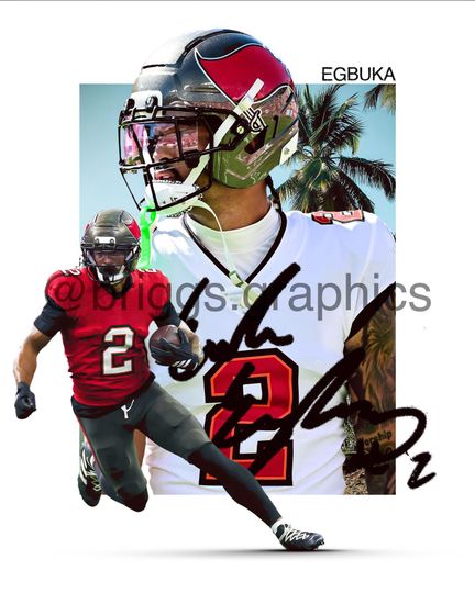 Emeka Egbuka Tampa Bay Buccaneers Football Poster, Sports Wall Decor Print