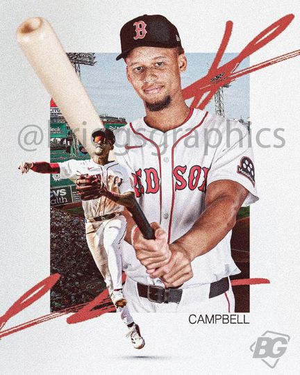 Kristian Campbell Boston Red Sox Baseball Poster/Wall Decor/Print