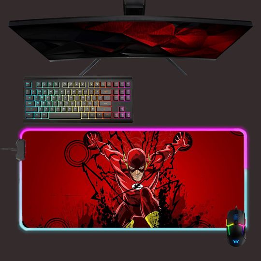 The Flash led mouse mat, superhero rgb mouse pad, gaming mouse pad