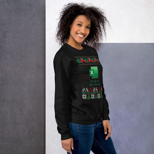 Freak in the Sheets Ugly Christmas Sweater | Funny Excel Holiday Party Pullover | Excel Xmas Sweater
