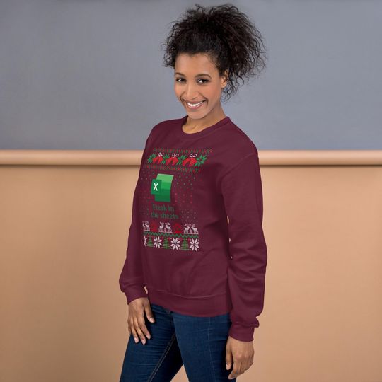 Freak in the Sheets Ugly Christmas Sweater | Funny Excel Holiday Party Pullover | Excel Xmas Sweater