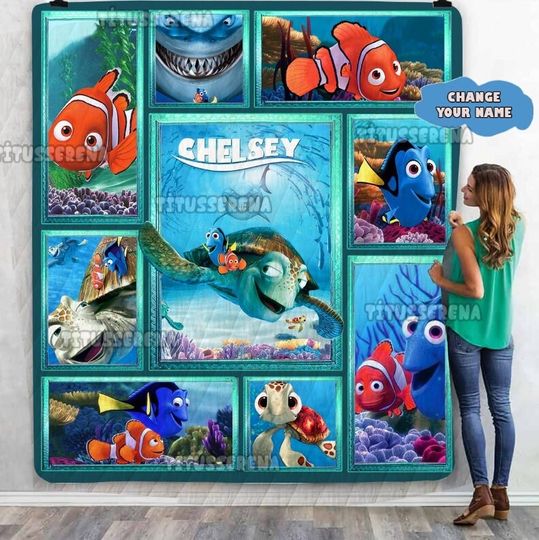 Personalized Finding Nemo Sherpa Blanket | Finding Nemo Fleece Blanket