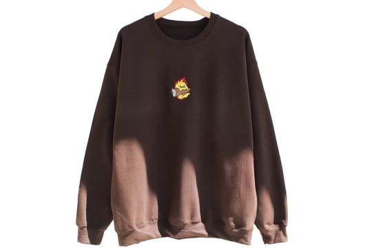 Cute Calcifer! Embroidered Crewneck | Anime Themed Sweatshirt, Pullover, Gift