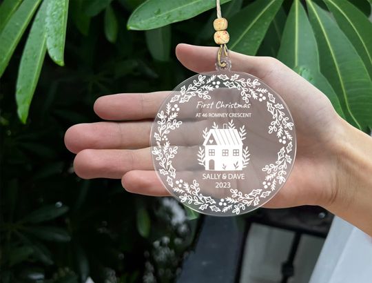 Personalized Tiny House Ornaments  Bundle, Christmas ornament, Acrylic Ornament  , Glowforge